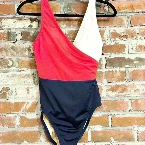 J Crew Red White and Blue Colorblock Swimsuit Size Small - Picture 3 of 10